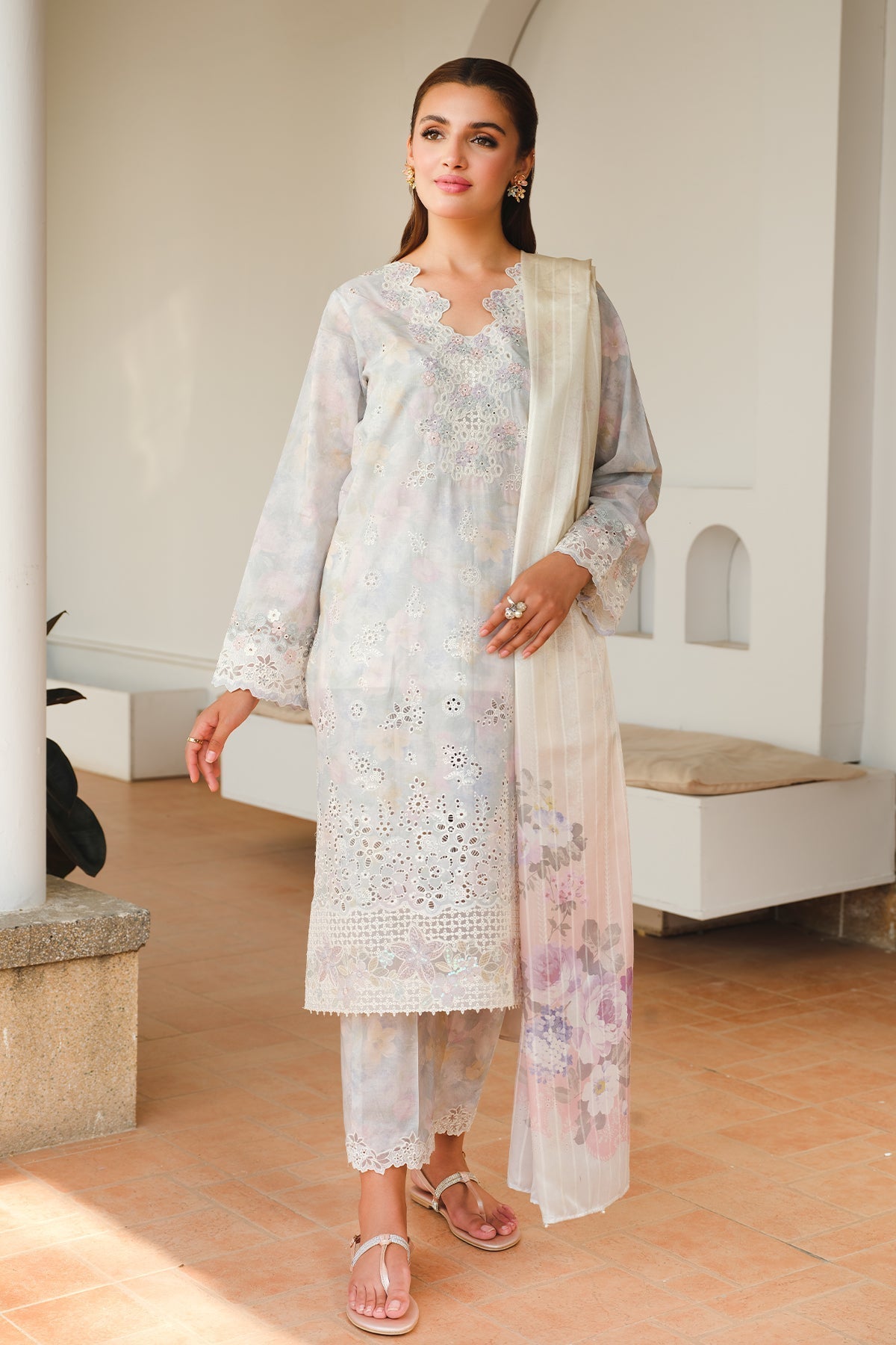 BAROQUE | EMBROIDERED PRINTED LAWN UF-657