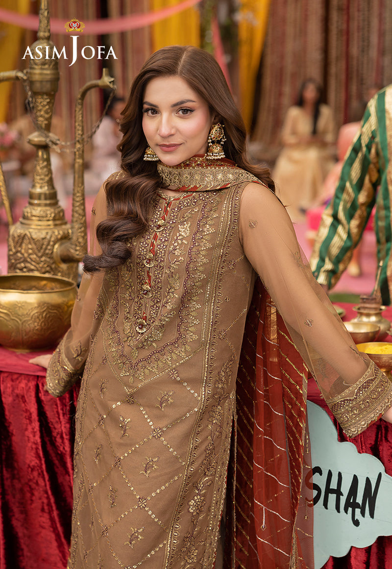 Asim Jofa | Jag Mag | AJMJ-10 EMBROIDERED NET 3 PCS