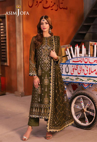 Asim Jofa | Chamkeeli | AJKK-16 EMBROIDERED CHIFFON 3 PCS