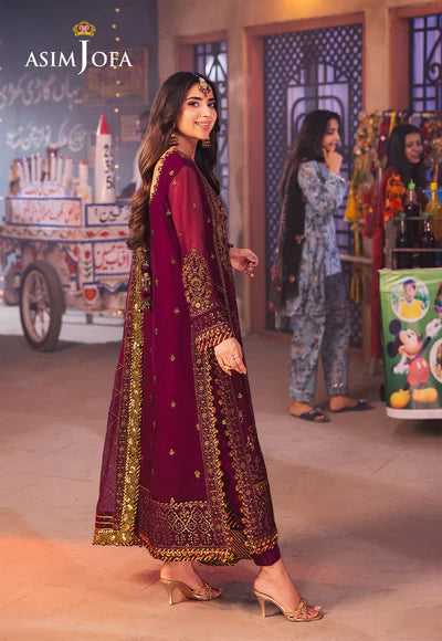 Asim Jofa | Chamkeeli | AJKK-18 EMBROIDERED CHIFFON 3 PCS