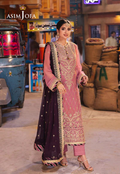 Asim Jofa | Chamkeeli | AJKK-24 EMBROIDERED CHIFFON 3 PCS