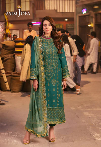 Asim Jofa | Chamkeeli | AJKK-27 EMBROIDERED TWISTED SILK 3 PCS