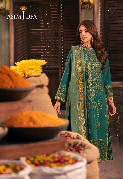 Asim Jofa | Chamkeeli | AJKK-27 EMBROIDERED TWISTED SILK 3 PCS