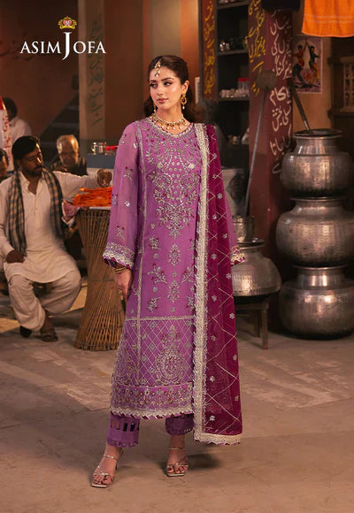 Asim Jofa | Chamkeeli | AJKK-28 EMBROIDERED CHIFFON 3 PCS