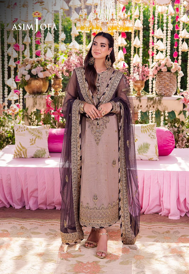 Asim Jofa | Jag Mag | AJMJ-06 EMBROIDERED NET 3 PCS